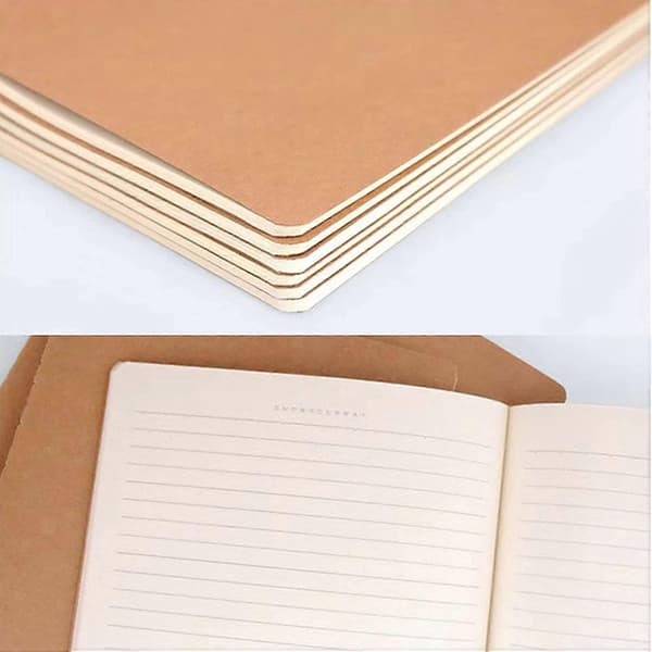 6 stk. A5 Notesblok, A5 Papir Notesbog, Klassisk Notesbog, Studenter Notesbog (Brun og Sort)
