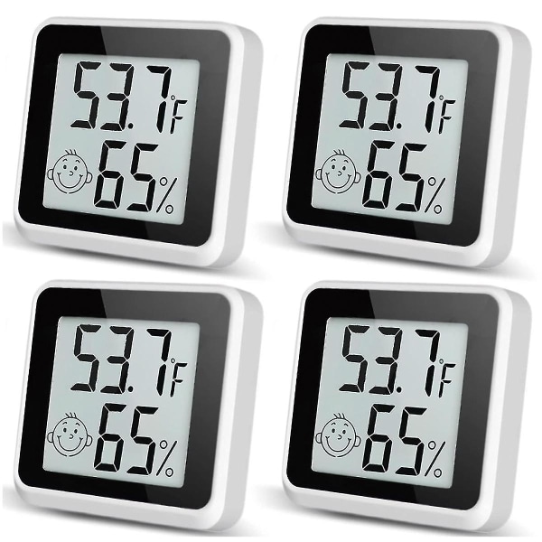 Innendørs luftfuktighetsmåler Hygrometer 4 pakke, Romtermometer for romtemperaturmonitor, digitalt hygrometer