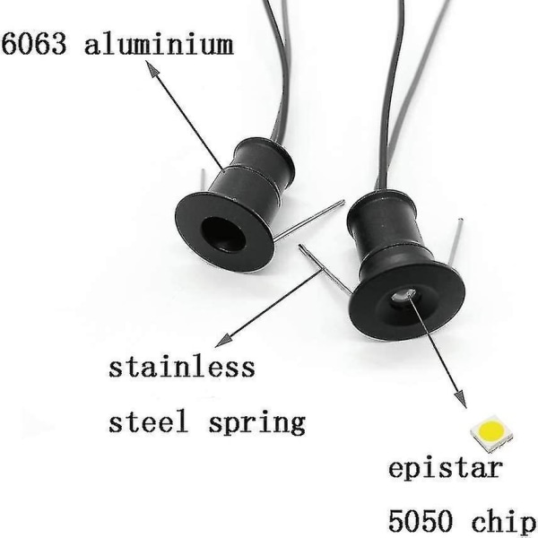 Musta 9kpl Mini 12v 1w Led kattoon upotettavat kohdevalot Ip65, 3000k (120, lämmin valkoinen).