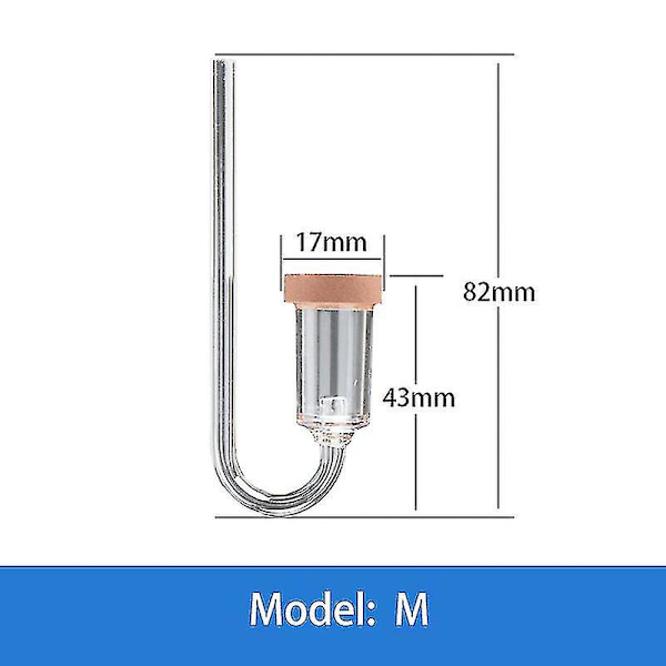 CO2-diffusor, genomskinlig akryl CO2-diffusor, CO2-diffusor för akvarieväxter gräsvatten (m)