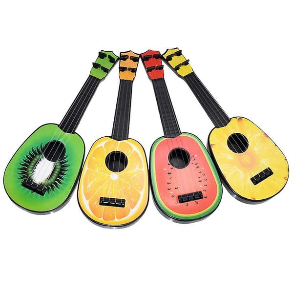 Mini Ukulele Simuleringsgitarr med Fruktmönster, Musikleksak för Barn, Utbildning