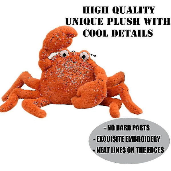 Plush Krabbe Kælepude Blød Fyldt Havdyr Krabbe Legetøj Kælelig Rød Krabbe Sød Plushie 11.8\"
