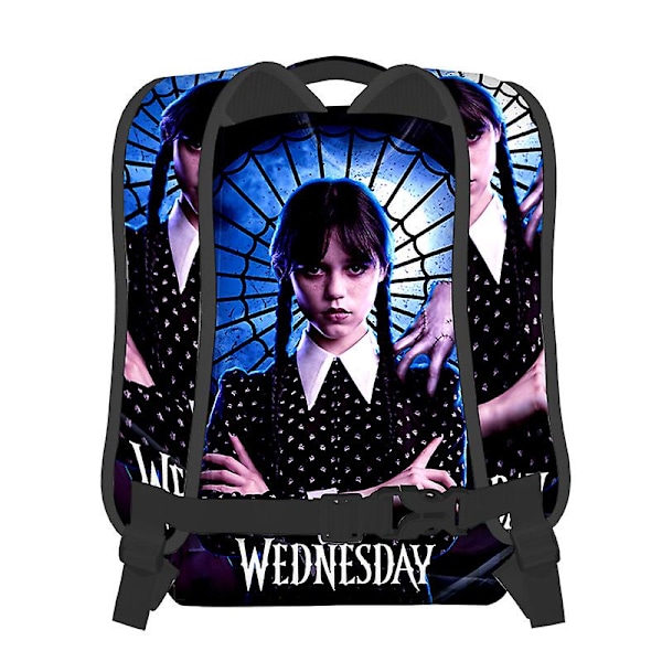 Wednesday Addams Karakter Fuld Print Rygsæk Dobbelt Skuldertaske Til Studerende 1