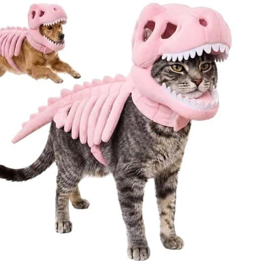 Dinosaur Skeleton Costume for Pets - Creative Halloween Outfit 35cm 35cm Glow-