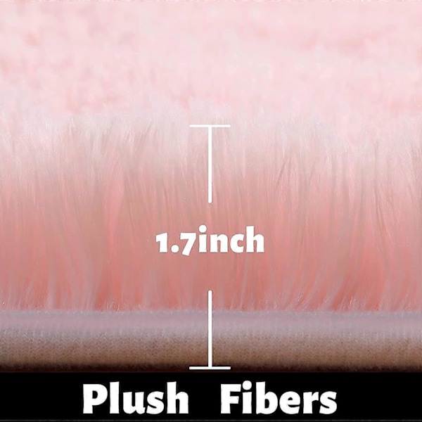 Blush Rund Teppe For Soverom, Fluffy Sirkelteppe 4'x4' For