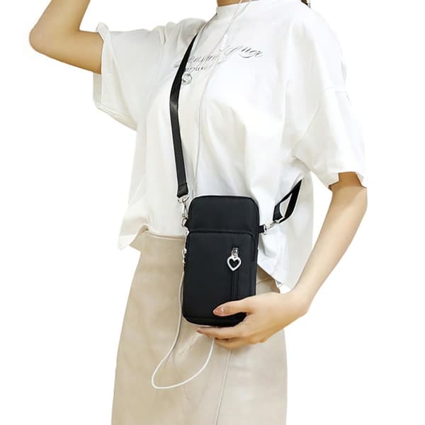Mobile Phone Bag with Shoulder Strap - Handbag