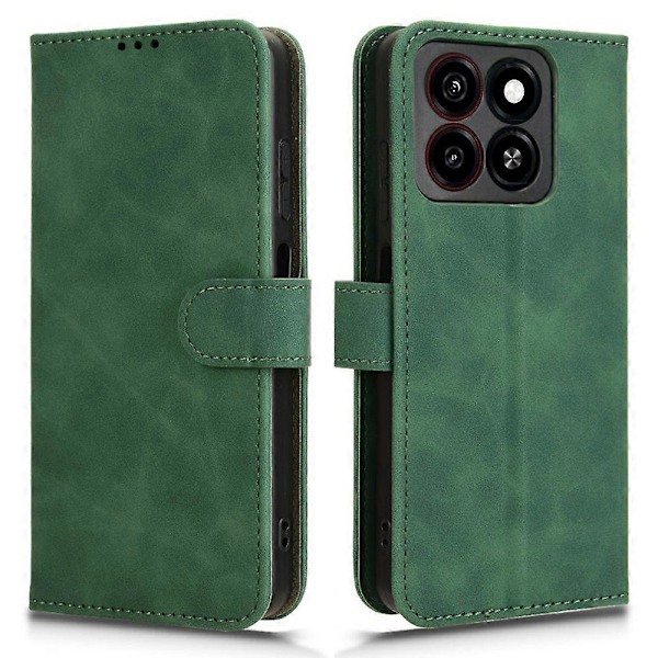 ZTE Blade A35 / A55 Nahkakotelo, ihoa myötäilevä, pudotussuojaava lompakkokotelo - Multicolor Green
