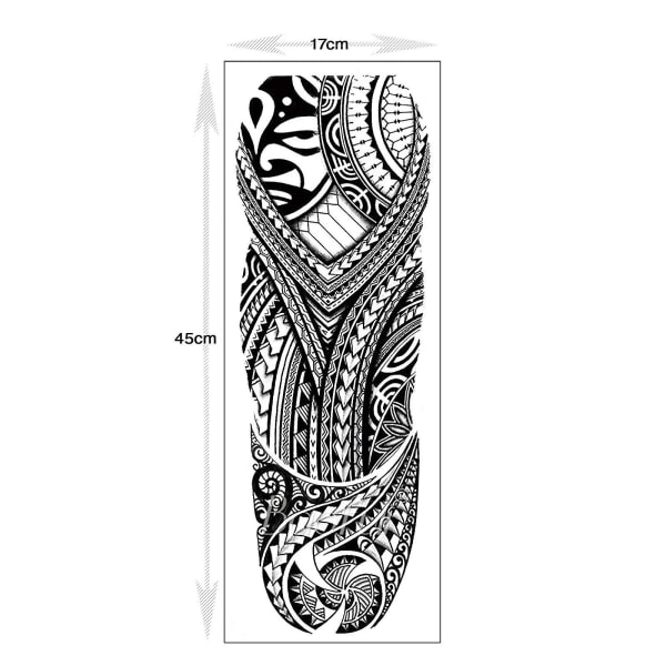 Tillfällig överföring av tatueringärmar - Full Arm Tribal Vattentät Fake Tattoo Sticker For Men Women - By Delusion Tattoos