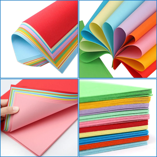 100 ark farget A4-pakning 70 g/m2 håndlaget papir for gjør-det-selv-kunst