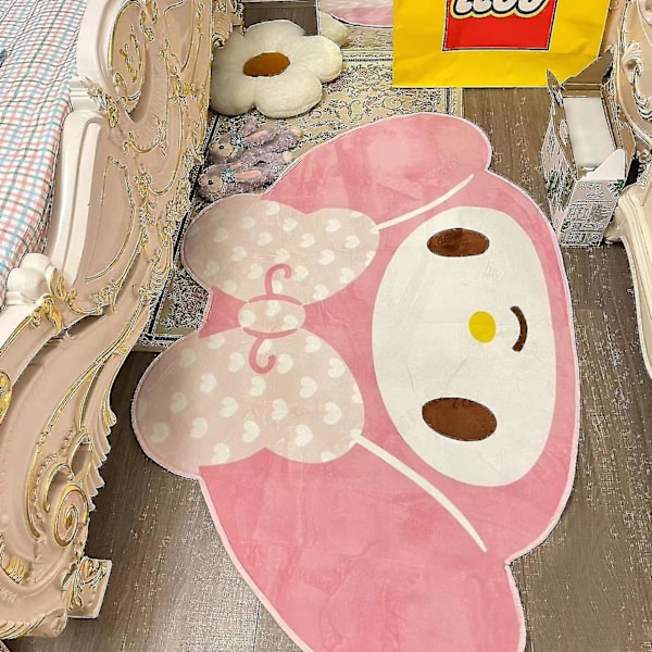 My Melody Matta Super Mjuk Söt Cartoon Kittie Sovrumsmattor Mjuka Barn Områdesmattor Kawaii Matta Dubbelsidig Fuzzyfilt B