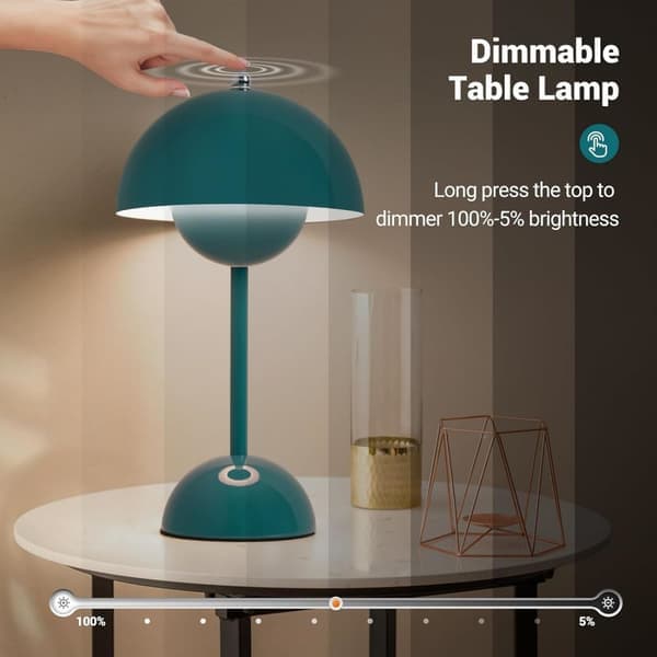 Bud Lamp 30 cm Wireless Touch Lamp Dimmable, 2000mAh Rechargeable Table Lamp, Nordic Bedroom Bedside Lamp Lime Blue Lime Blue