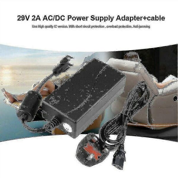 29V AC/DC Strømforsyning Elektrisk hvilestol Sofa Stol Adapter Transformator Verktøy Black