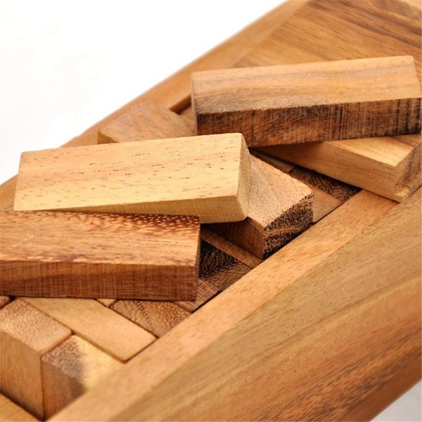 Wood Tumbling Tower Game - Perfekt för festspel, utomhusspel för vuxna och familj, klassiska staplingsblocksspel, s