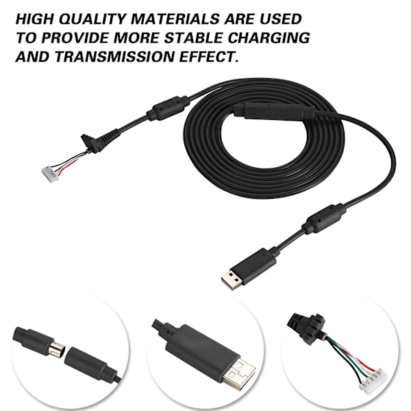 Usb 4-nastainen Pelikonsolin Johto Vaihtojohto Irrotettava Adapteri Xbox 360:lle (musta)