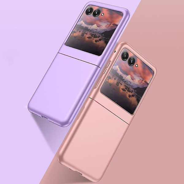För Motorola Razr 40 Ultra 5G Skinnkänsla PC Telefonfodral Ultra Slim Skyddande Telefonskal - Rosa