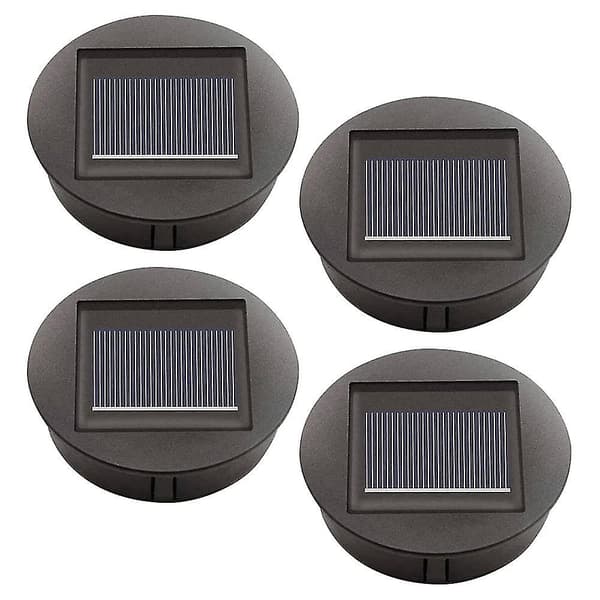 4 stk. Solcellelamper med LED-pærer, Solcelle Topplys Erstatning, LED Solcellepanel Lanterne