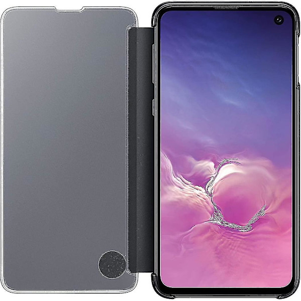 Til Samsung Galaxy S10 Protective Clear View Folio Cover Case - Sort