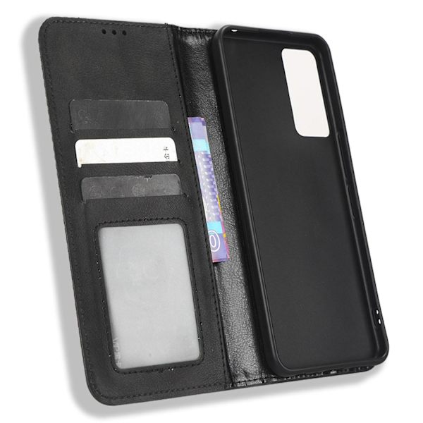Retro Tekstur Telefondeksel For TCL 40R 5G, Fallbeskyttelse PU Lær Stativ Lommebok Mobiltelefon Deksel