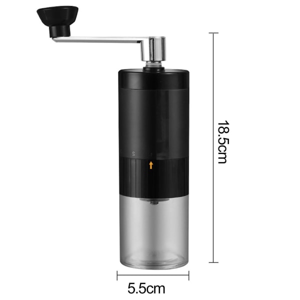90 ml manuel kaffekværn med håndtag Klar synlig bærbar håndkaffemølle Travel Kaffebønneslibeværktøj Kaffeelskere Perfekt gave