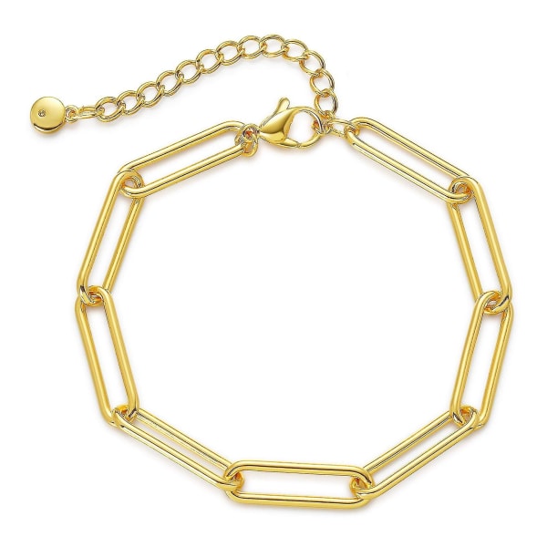 Damearmbånd, justerbart geometrisk, delikat sødt armbånd til unge piger, gaver (1 stk, guld)
