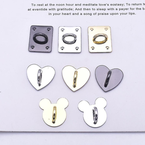 Kärlek Hjärtformad fyrkantig legeringsspänne Tofs Metallkrok Gör-det-själv smycketillbehör