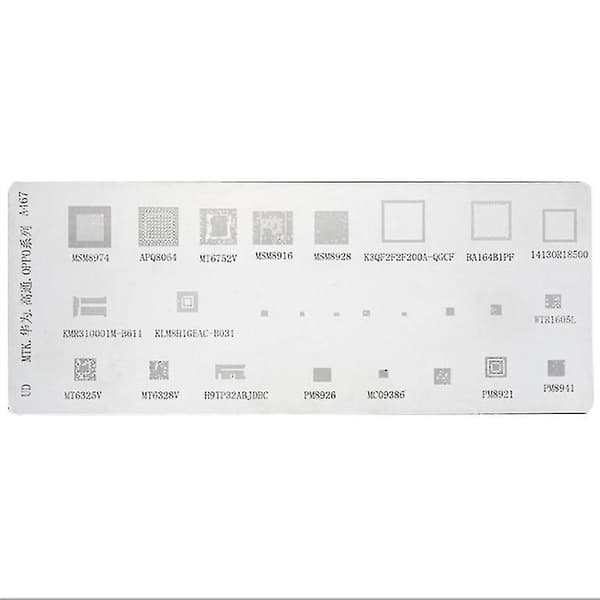 4 stk. Universal Bga Stencil For Mtk Msm Ipad Cpu Ram Pm Power Ic Reball Pin Direkte Varme Mal