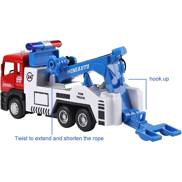 Lekebil - Trekkbil med Tilbaketrekksfunksjon, Miniatyr Transportbil for Jenter og Gutter, Lys og Lyd