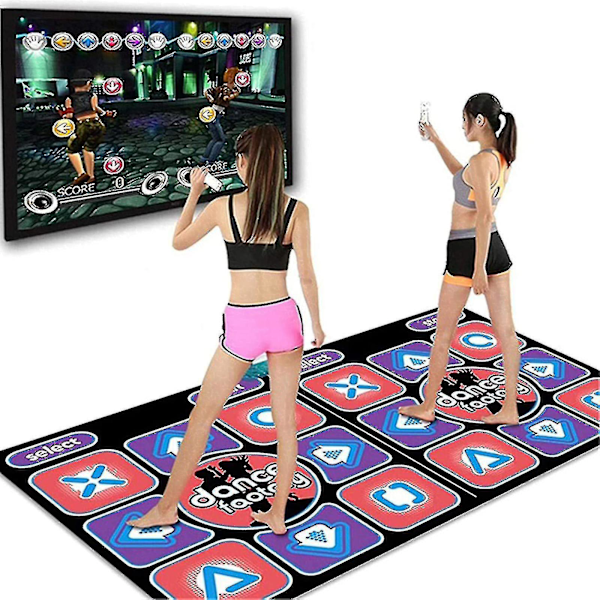 Dubbel Dansmatta Dubbelanvändare Trådbunden Dansmatta Spel Halksäker Med 2 Fjärrkontroller