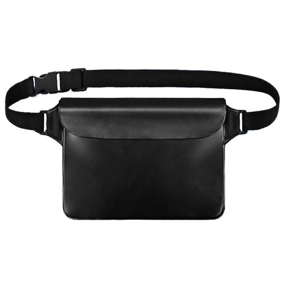 Vanntett Fanny Pack, Justerbar Dry Fanny Bag Vanntett midjelomme med midjestropp for båtsvømmingZZCC Black