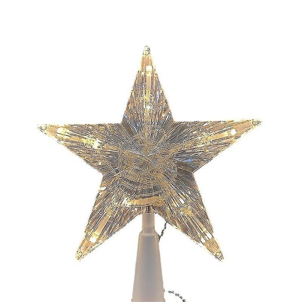 Christmas Tree Top Star Light Plast Led Tree Top Star, 1 stk, gult lys