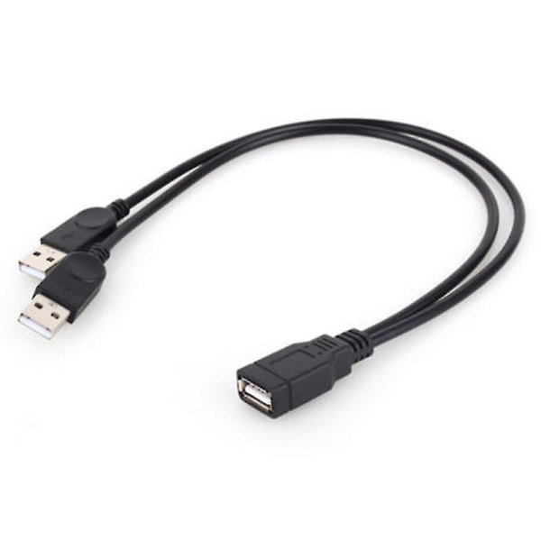 Ny USB 2.0 1 hunn til 2 hann Y-splitter Data Sync ladeforlengelseskabel Hfmqv