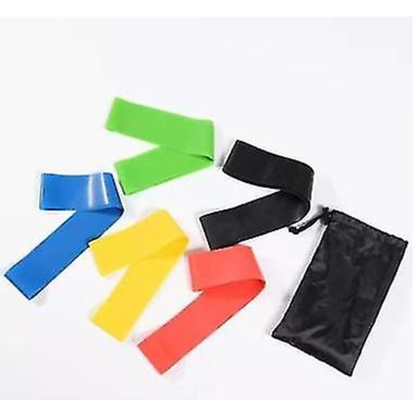 Motståndband, träningsband för kvinnor och män, 5-pack stretchband för rumpa (färgglada)