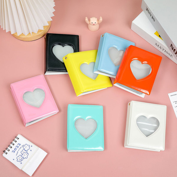 Kpop Card Binder 3 Tommers fotoalbum Hollow Love Heart Model Yellow