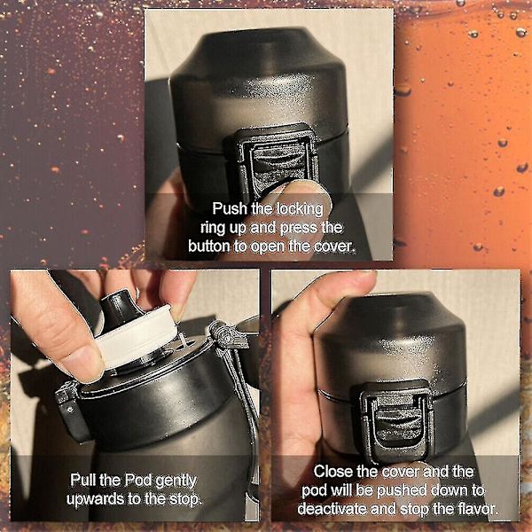 Vandflaske med luftfrugtsmag Transparent Black