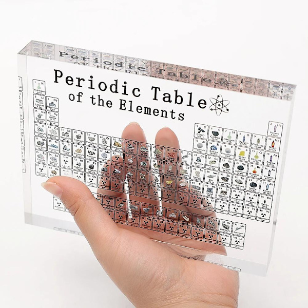 Akryl Periodisk Tabell Display Med Ekte Elementer Barn Undervisning Skole Dag Bursdagsgave Kjemisk Element Hjemmeskole Dekor
