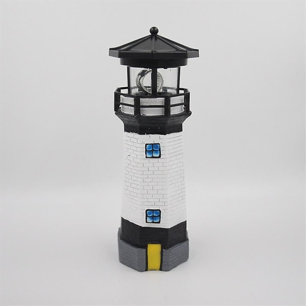 Solar Powered Lighthouse Led Roterende Fyr Hage Lys Plen Lampe Dekorativ Uteplass Dekorativ