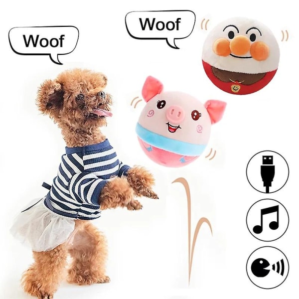 Päivitä koiranlelut interaktiivinen pehmo pomppiva hyppypallo ravista squeak hullu pomppislelu harjoituslelu koiranpentuille Type 2