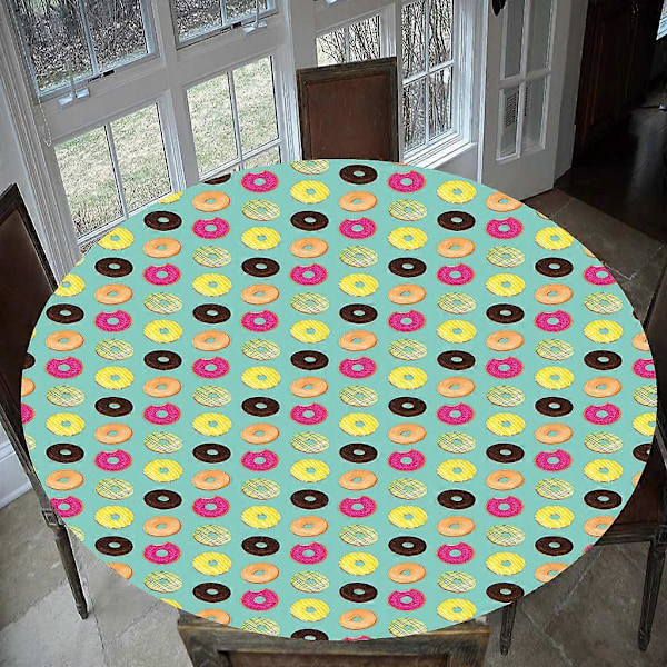 Vattentätt Halkfritt Runt Elastiskt Bordsöverdrag Klassiskt Mönster Bordsduk G - 120cm (48 Inch)