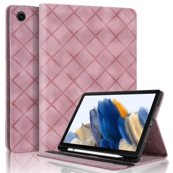 Samsung Galaxy Tab A9+ Etui med Rombe Prægning Rosa