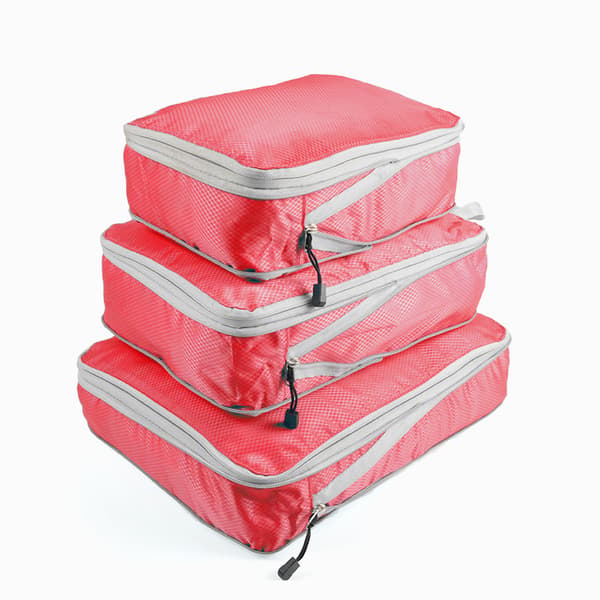 Sammenleggbare vanntette reisevesker med komprimerbare pakkekuber