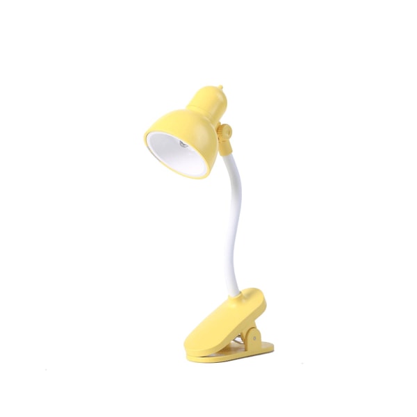 Skrivebordslampe,360 Rotation Clip On Lamp Bærbar boglæselys,klemme på skrivebord/bord/køjeseng/skab Belysning til hjemmet Yellow B