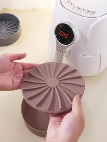 Airfryer Silikonegryde Non-Stick Bageværktøj Split Pot Pande Red 16cm