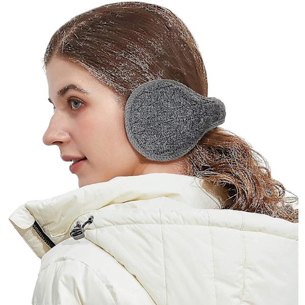 Unisex Varma Stickade Öronmuffar Kashmir Vinter Utomhus Päls Öronvärmare (Rutiga Svart)