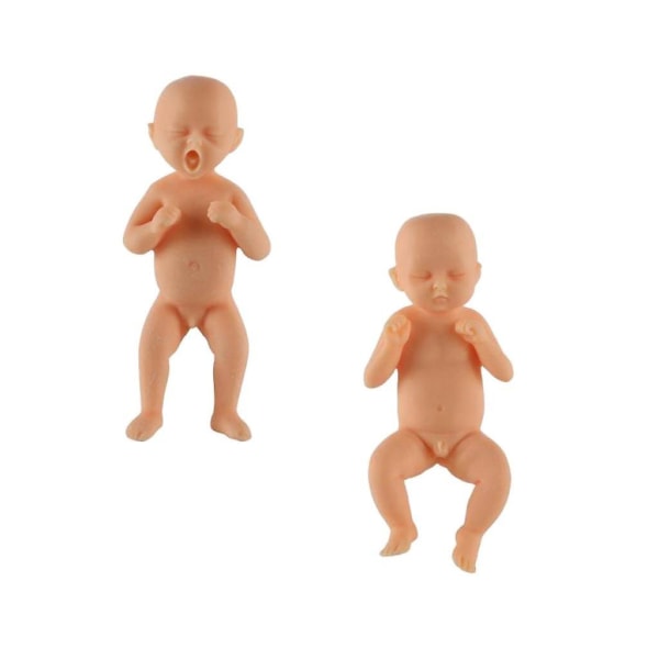2x Reborn Baby Boy Dolls Realistiska Mini verklighetstrogna Full Body Newborn Doll