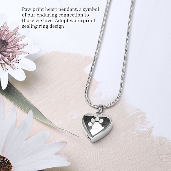 Kremationssmycke För Aska Hänge Tryck Husdjur Hjärta Urna Halsband Minnessmycke För Husdjur/