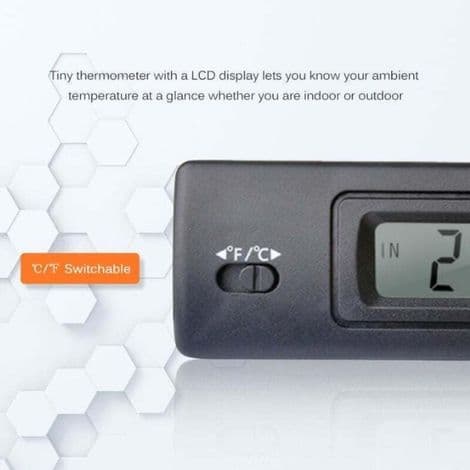 Mini digital elektronisk biltermometer med tidsvisning og temperaturføler