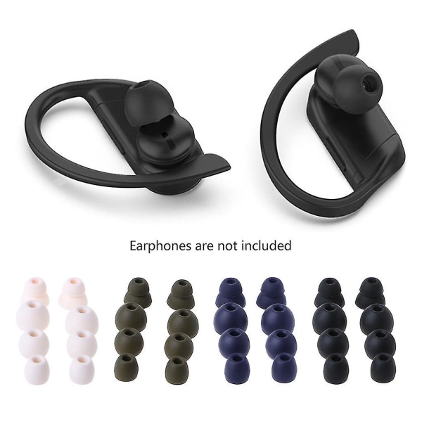 4 par silikon ørepropper Ørepropper In-ear øretelefoner, mykt dekselhette erstatning for Powerbeats Pro-hodetelefoner