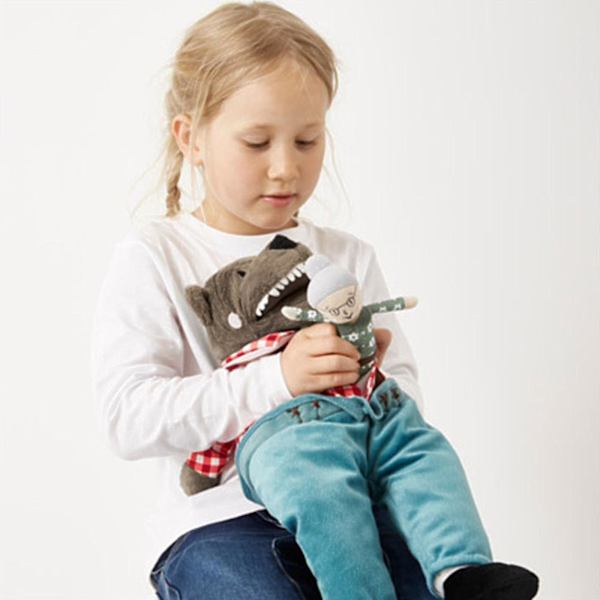 Plush Mormor Vargen Rödluvan Leksak Stoppade Vargen Och Mormor Docka Present 19.7 Tum