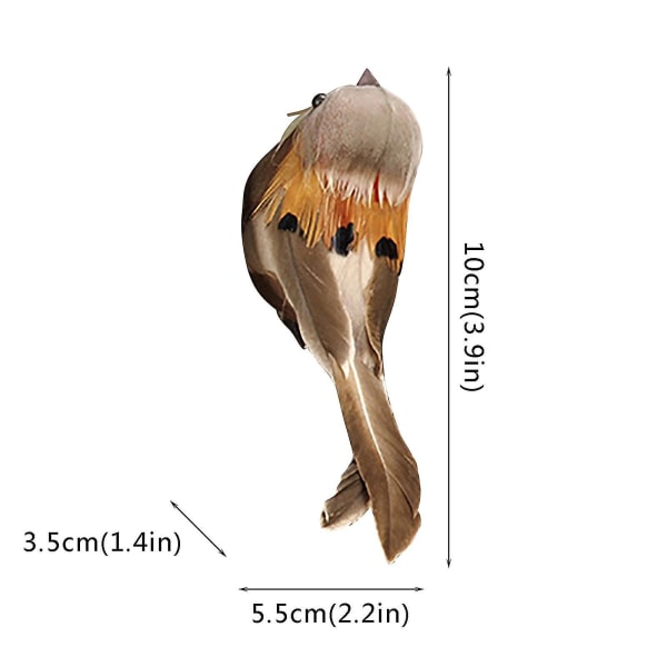 12 stk fjærfugler kunstig skum mini kjærlighetsfugler utendørs fuglemater tiltrekker seg A