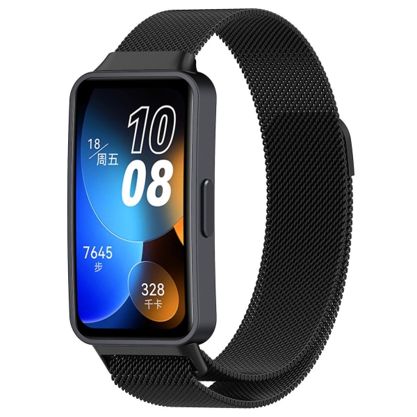 Huawei Band 8:lle Vaihtoranneke Metalli Milanese Magnetic Watch ranneke-musta